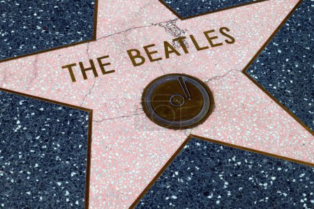 Foto de Hollywood, California - 20 de mayo de 2019: Star of THE BEATLES en Hollywood Walk of Fame en Hollywood Boulevard, Los Ángeles, California - Imagen libre de derechos