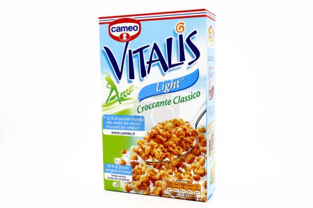 Photo for Pescara, Italy  December 20, 2019: Vitalis Cameo cereals box. Cameo is a brand of Dr. Oetker - Royalty Free Image
