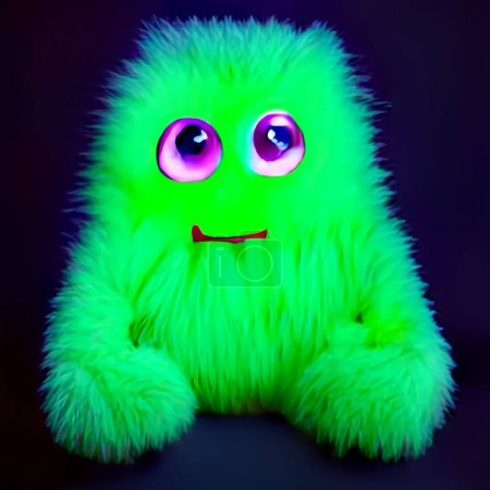 Photo for Cute furry Monster  3D Illustration - Royalty Free Image