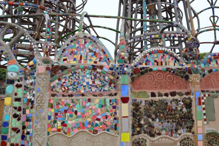 Photo for WATTS TOWERS by Simon Rodia, architectural structures, located in Simon Rodia State Historic Park, Los Angeles - California - USA - Royalty Free Image