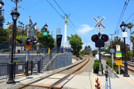 Téléchargez les photos : Los Angeles (Californie), États-Unis - 20 mai 2023 : Southwest Museum Metro Rail A Line Station, Los Angeles - en image libre de droit
