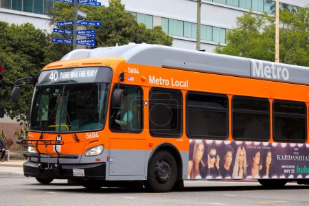 Photo for Los Angeles, California, USA - May 24, 2023: LA Metro Bus Transit, Public Transport of Los Angeles County (MTA - LA County Metropolitan Transit Authority) - Royalty Free Image