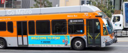 Photo for Los Angeles, California, USA - May 24, 2023: LA Metro Bus Transit, Public Transport of Los Angeles County (MTA - LA County Metropolitan Transit Authority) - Royalty Free Image