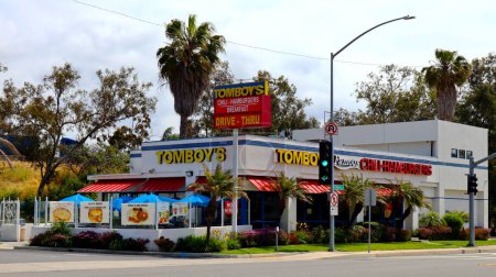 Photo for Lawndale, California -  May 26, 2023: Tomboy's Burgers, the famous Chili-Hamburgers - Royalty Free Image