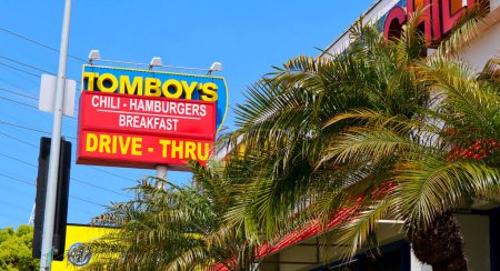 Photo for Lawndale, California, USA - May 26, 2023: Tomboy's Burgers, the famous Chili-Hamburgers - Royalty Free Image