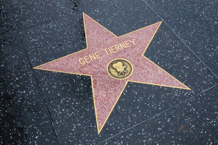 Foto de USA, CALIFORNIA, HOLLYWOOD - 20 de mayo de 2019: Gene Tierney protagoniza el Paseo de la Fama de Hollywood en Hollywood, California - Imagen libre de derechos