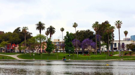 Photo for USA, Los Angeles - May 16, 2019: view of MacArthur Park located in the Westlake neighborhood of Los Angeles - Royalty Free Image