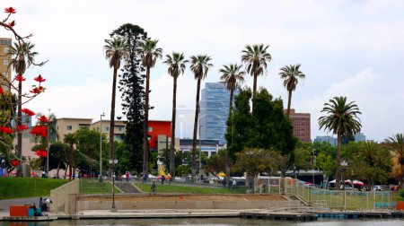 Téléchargez les photos : États-Unis, Los Angeles - 16 mai 2019 : vue sur le parc MacArthur situé dans le quartier Westlake de Los Angeles - en image libre de droit