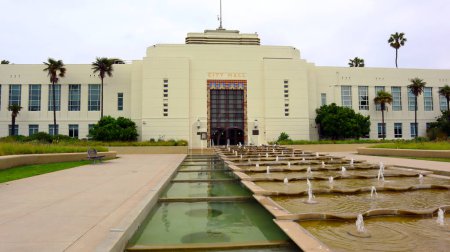 Photo for Santa Monica, California, USA - May 31, 2023: The beautiful Santa Monica City Hall at Los Angeles County, California, United States - Royalty Free Image
