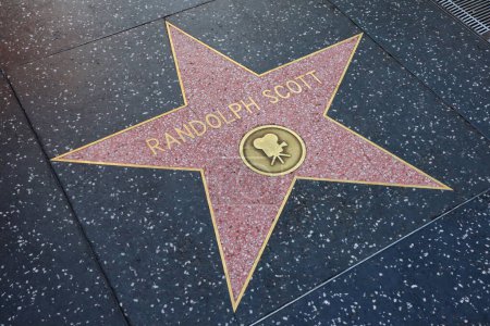Téléchargez les photos : USA, CALIFORNIA, HOLLYWOOD - 29 mai 2023 : Randolph Scott joue sur le Hollywood Walk of Fame à Hollywood, Californie - en image libre de droit