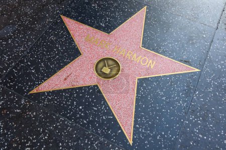 Photo for Hollywood (Los Angeles), California  May 29, 2023: Star of Mark Harmon on Hollywood Walk of Fame, Hollywood Boulevard - Royalty Free Image
