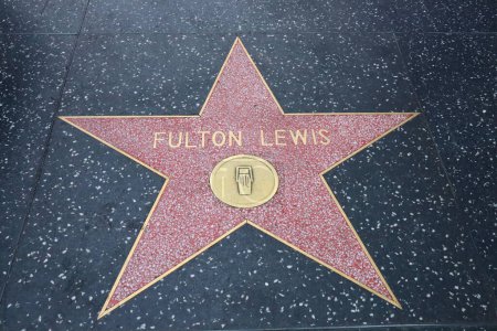 Photo for Hollywood (Los Angeles), California  May 29, 2023: Star of Fulton Lewis on Hollywood Walk of Fame, Hollywood Boulevard - Royalty Free Image