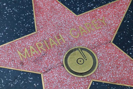 Foto de Hollywood (Los Ángeles), California Mayo 29, 2023: Estrella de Mariah Carey en Hollywood Walk of Fame, Hollywood Boulevard - Imagen libre de derechos
