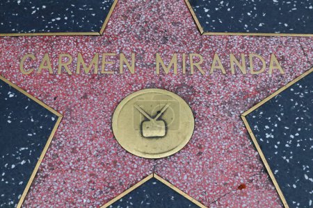 Téléchargez les photos : Hollywood (Los Angeles), Californie 29 mai 2023 : Star of Carmen Miranda sur Hollywood Walk of Fame, Hollywood Boulevard - en image libre de droit