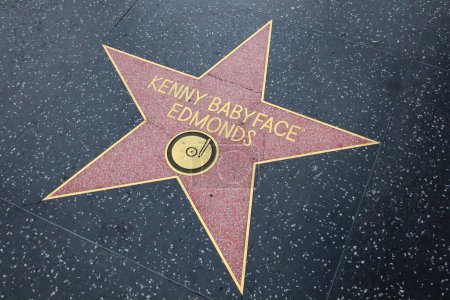 Foto de Hollywood (Los Ángeles), California Mayo 29, 2023: Star of Kenny Babyface Edmonds on Hollywood Walk of Fame, Hollywood Boulevard - Imagen libre de derechos