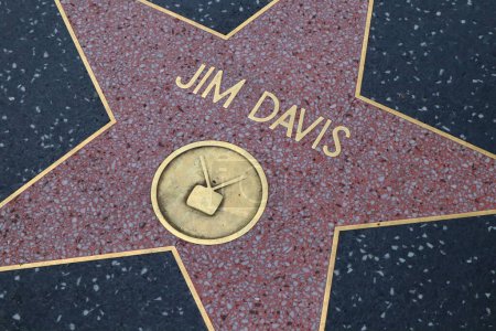 Photo for Hollywood (Los Angeles), California  May 29, 2023: Star of Jim Davis on Hollywood Walk of Fame, Hollywood Boulevard - Royalty Free Image