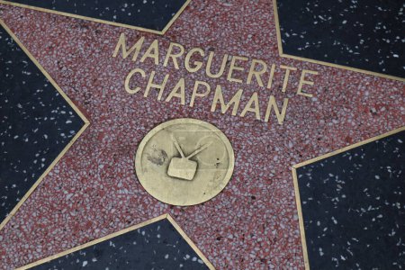 Téléchargez les photos : Hollywood (Los Angeles), Californie 29 mai 2023 : Étoile de Marguerite Chapman sur Hollywood Walk of Fame, Hollywood Boulevard - en image libre de droit
