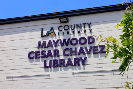 Photo for MAYWOOD (Los Angeles County), California  June 3, 2023: City of MAYWOOD Cesar Chavez Public Library - Royalty Free Image