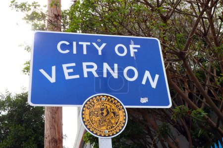 Téléchargez les photos : VERNON (Comté de Los Angeles), Californie 3 juin 2023 : Signature de la ville de Vernon - en image libre de droit