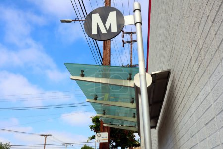 Photo for Los Angeles, California  June 3, 2023: LA Metro Bus Stop. The Public Transport of Los Angeles County - Royalty Free Image