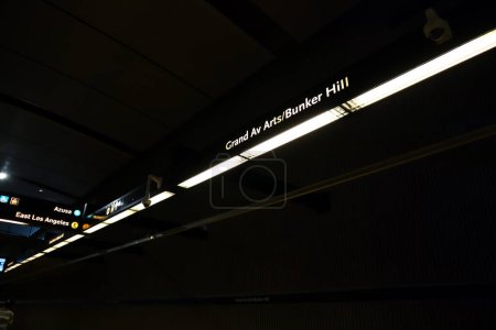 Photo for Grand Av Arts-Bunker Hill Metro Rail A Line and E Line Station opened on June 16, 2023 - Royalty Free Image