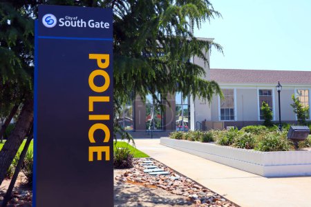 Téléchargez les photos : SUD GATE (Comté de Los Angeles), Californie 27 juin 2023 : City of SOUTH GATE Police Department at 8620 California Ave, South Gate - en image libre de droit