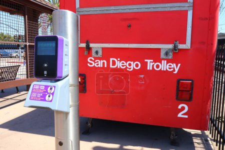 Photo for SAN DIEGO, California - June 30, 2023: San Diego MTS Metropolitan Transit System, Pronto Transit Tap - Royalty Free Image