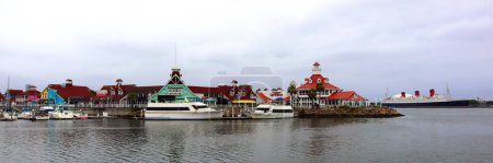 Photo for Long Beach, California  June 5, 2023: detail view of SHORELINE VILLAGE from Long Beach Pier - Royalty Free Image