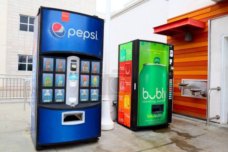 Photo for Long Beach, California  June 5, 2023: Pepsi and Bubly Vending Machines - Royalty Free Image