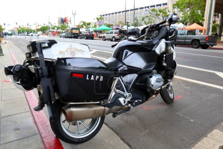 Photo for Los Angeles, California  June 8, 2023: LAPD Los Angeles Police Department BMW R1200RT Motorcycle - Royalty Free Image