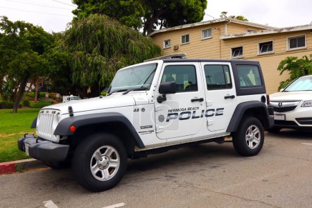 Téléchargez les photos : Hermosa Beach (Comté de LA), Californie 14 juin 2023 : City of HERMOSA BEACH Police Department Car - en image libre de droit