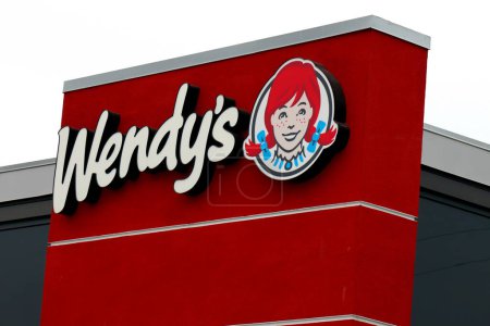 Photo for Los Angeles, California  June 16, 2023: Wendy's - American International Fast-Food Restaurant chain - Royalty Free Image
