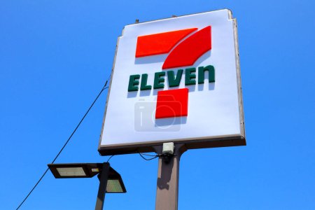 Photo for Los Angeles, California  July 4, 2023: 7-ELEVEN Sign, the famous convenience Store Food - Royalty Free Image