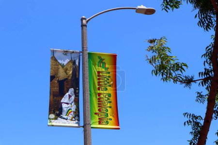 Photo for Los Angeles, California  July 4, 2023: Little ETHIOPIA a neighborhood in the City of Los Angeles - Royalty Free Image