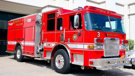 Téléchargez les photos : Beverly Hills, Californie 3 juillet 2023 : BEVERLY HILLS Fire Department Station 1 at 445 N Rexford Dr, Beverly Hills - en image libre de droit