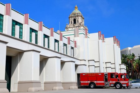 Photo for Beverly Hills, California  July 3, 2023: BEVERLY HILLS Fire Department Station 1 at 445 N Rexford Dr, Beverly Hills - Royalty Free Image