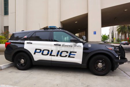 Téléchargez les photos : Beverly Hills, Californie 3 juillet 2023 : BEVERLY HILLS Police Department car - en image libre de droit