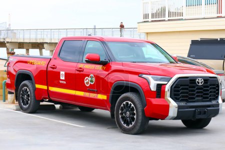 Téléchargez les photos : Hermosa Beach (Comté de LA), Californie 29 septembre 2023 : Los Angeles Fire Department, Lifeguard Car - en image libre de droit