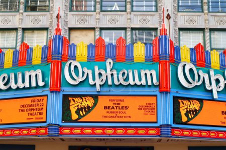 Photo for Los Angeles, California  October 9, 2023: The Orpheum Theatre, historic Theatre at 842 S. Broadway in the historic Broadway Theater District in Downtown Los Angeles - Royalty Free Image