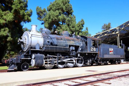 Foto de Los Angeles, California  October 3, 2023: TRAVEL TOWN MUSEUM, railway museum dedicated of history of railroad transportation in the western United States from 1880 to the 1930s located at 5200 Zoo Dr - Imagen libre de derechos