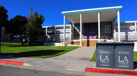 Photo for Montebello, California  October 30, 2023: Montebello Regional Library located at 1550 W Beverly Blvd, Montebello  Los Angeles County - Royalty Free Image