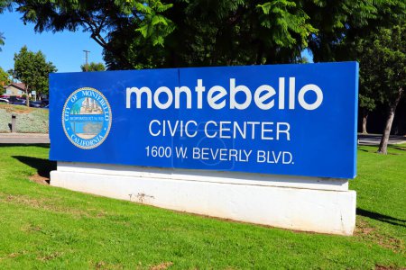 Foto de Montebello, California 30 de octubre de 2023: Centro Cívico Montebello ubicado en 1600 W Beverly Blvd, Condado de Montebello Los Angeles - Imagen libre de derechos