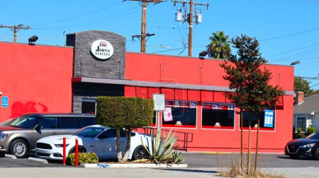 Photo for Los Angeles, California  October 30, 2023: John's Burgers fast food restaurant located at 6537 Whittier Blvd., East Los Angeles - Royalty Free Image