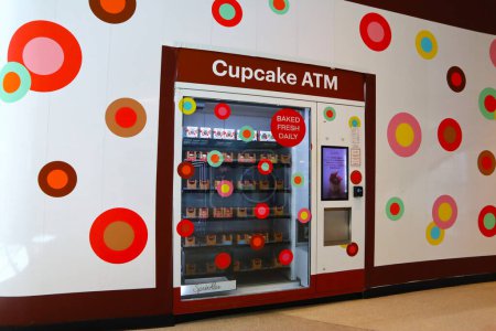 Photo for Los Angeles, California - October 12, 2023: Sprinkles Cupcakes ATM at Beverly Center shopping mall in Los Angeles, California - Royalty Free Image