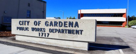 Foto de Gardena, California 15 de octubre de 2023: Departamento de Obras Públicas de la Ciudad de Gardena, ubicado en 1717 W. 162nd St, Gardena - Imagen libre de derechos