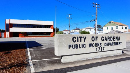 Foto de Gardena, California 15 de octubre de 2023: Departamento de Obras Públicas de la Ciudad de Gardena, ubicado en 1717 W. 162nd St, Gardena - Imagen libre de derechos
