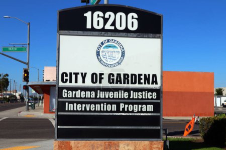 Photo for Gardena, California  October 15, 2023: Gardena Juvenile Justice and Intervention Program at 16206 S Western Ave, Gardena - Royalty Free Image