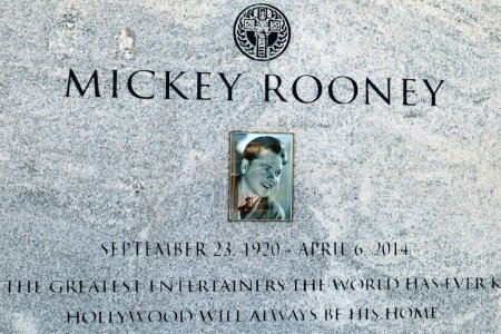Photo for Los Angeles, California - October 16, 2023: MICKEY ROONEY grave at Hollywood Forever Cemetery located at 6000 Santa Monica Blvd - Royalty Free Image