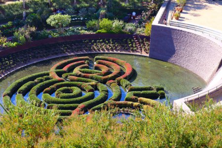Photo for Los Angeles, California  November 2, 2023: view of Robert Irwin's Central Garden at The Getty Center Museum - Royalty Free Image