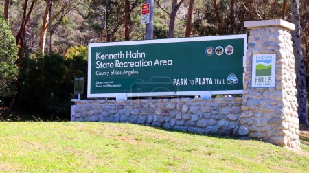 Photo for Los Angeles, California - October 4, 2023: Kenneth Hahn State Recreation Area, a State Park unit of California in the Baldwin Hills Mountains of Los Angeles - Royalty Free Image